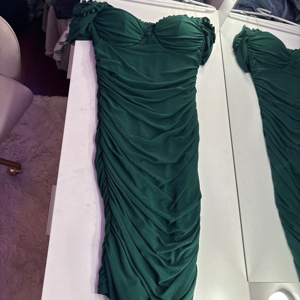 Windsor Ruched Off the Shoulder Bodycon Mini Dress